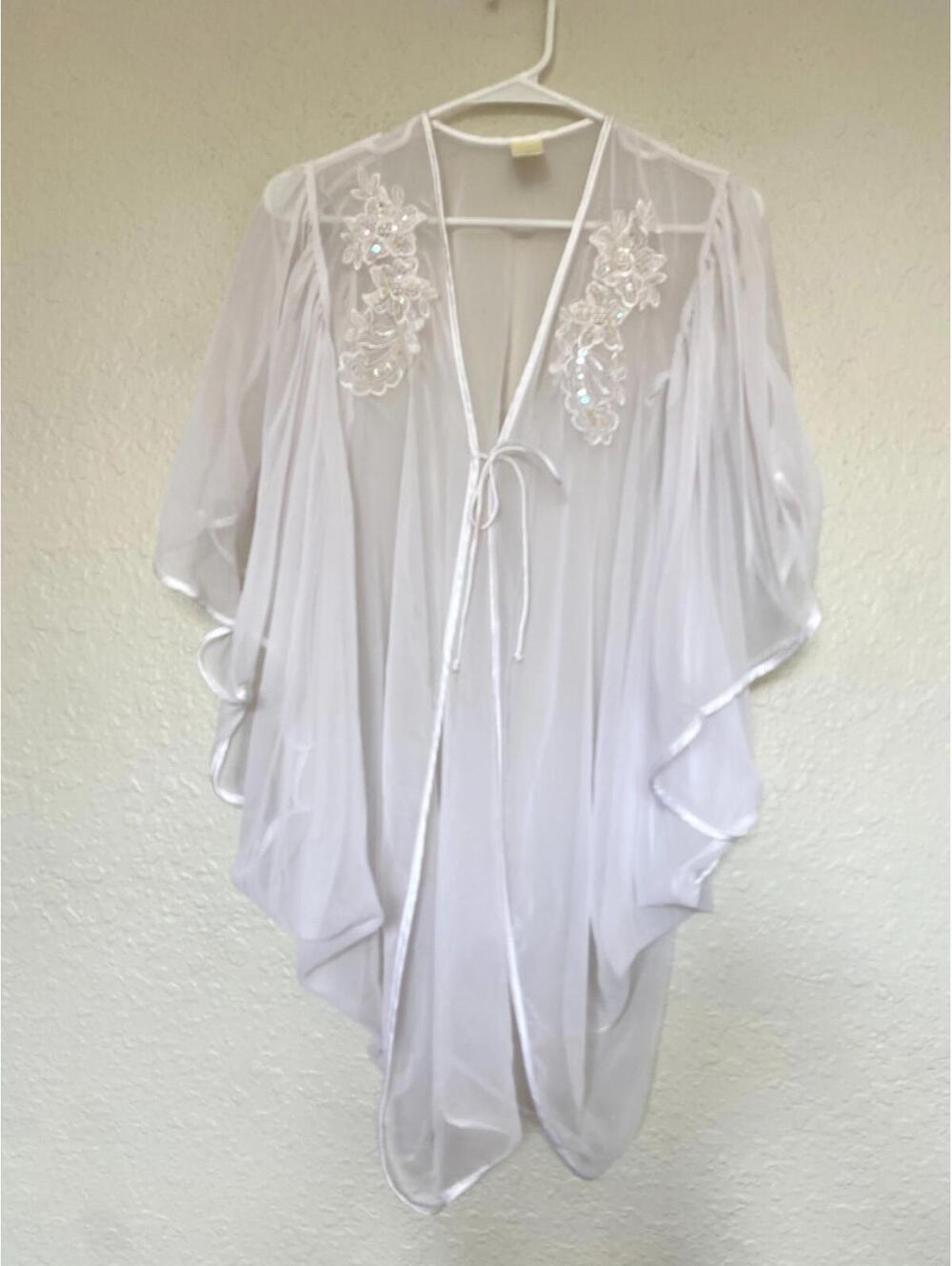 VTG 1980s Victoria's Secret Gold Crown Label Wte Night Gown Slip Bridal Petite